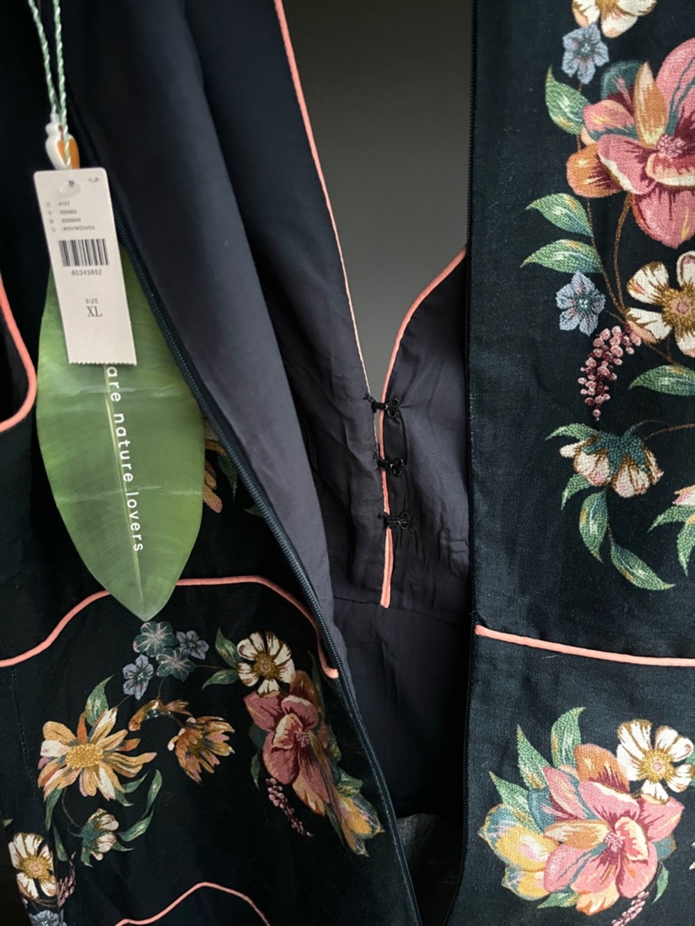 FARM Rio Maira Floral Dark Blue Linen Midi Dress Size XL NWT - Picture 5 of 15